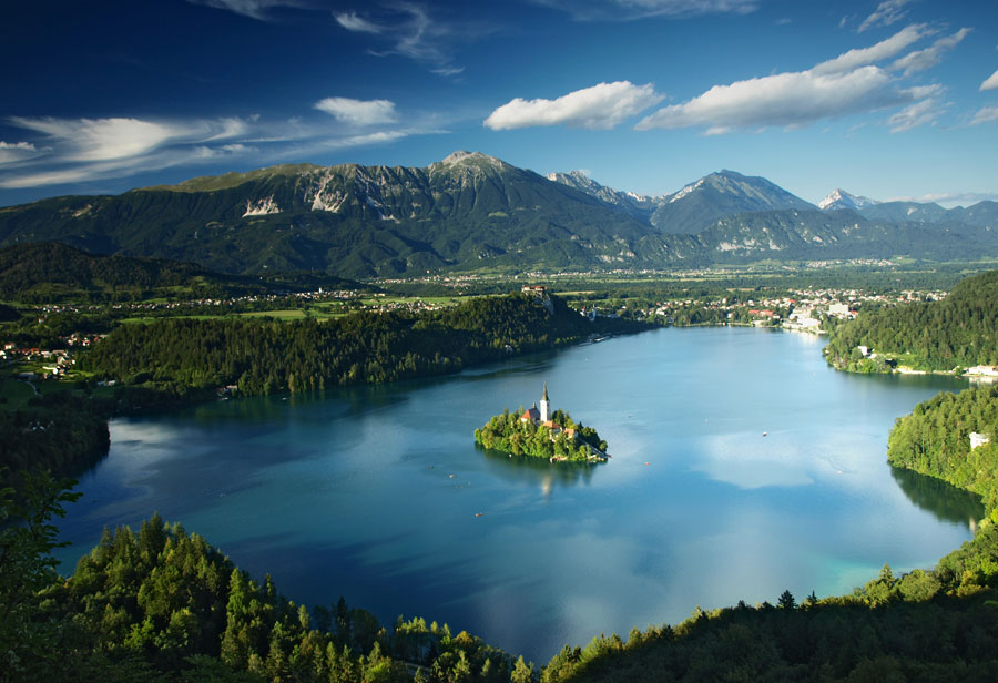 El lago Bled desde el cielo